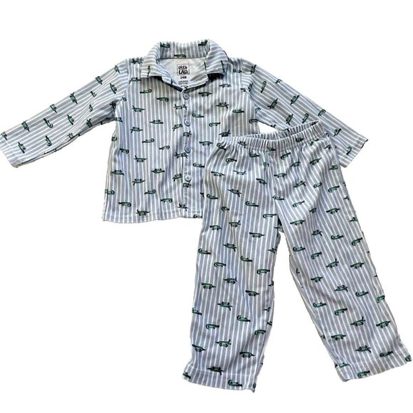 Little Lad Baby Boy Alligator Print Pajama Set Size 24 Months Button Up 2 Piece‎ - Picture 1 of 4